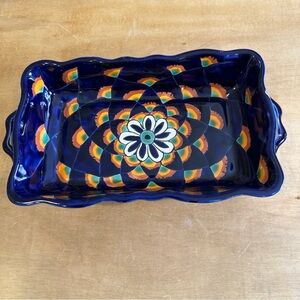 Handcrafted Blue Ceramic Tray